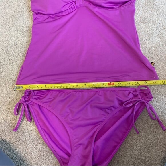 Aqua La Vie En Rose purple gem jewelled tankini bikini Sz L - Picture 7 of 9